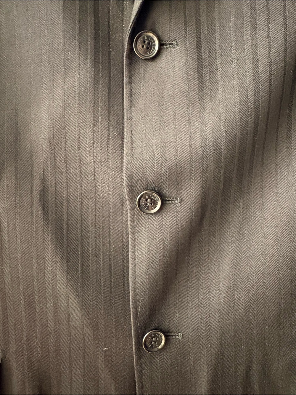 Dolce & Gabbana Black Virgin Wool Herringbone Blazer Sport Coat Size 52 Italy - Picture 2 of 12
